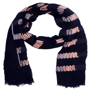 Cotton Chain Work Stole - Navy Blue